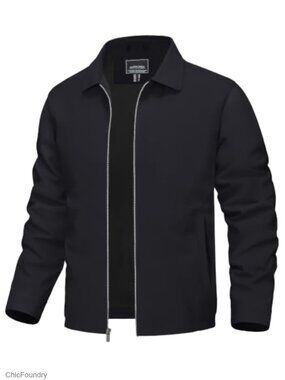 Men's Lightweight Water-Repellent Windbreaker Jacket Full Zip